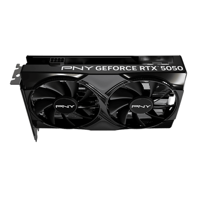 PNY GeForce RTX 5050 8GB Dual Fan — perfil superior