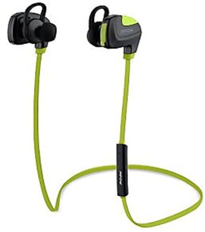 Auriculares deportivos Mpow Seashell MBH24 negro y verde, vista del conjunto.