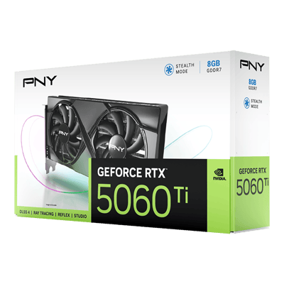 PNY GeForce RTX 5060 Ti 8GB Dual Fan — empaque