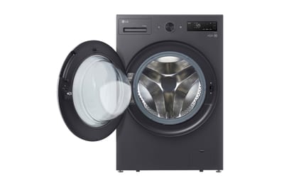 Lavadora secadora LG WD15EGNTSPG: vista frontal con puerta abierta