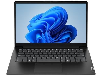 Lenovo V14 G5 IRL 83HDA06BUS negro, vista frontal abierta