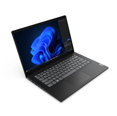 Lenovo V14 G5 IRL 83HDA06BUS negro, vista superior desde la izquierda