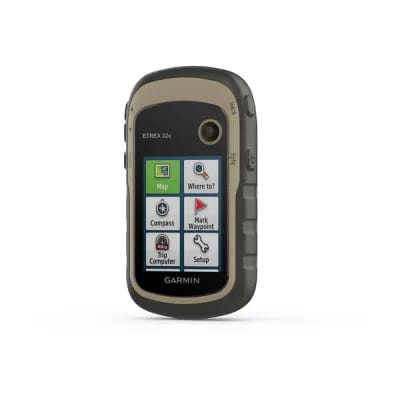 Garmin eTrex 32x, vista en perspectiva con menú