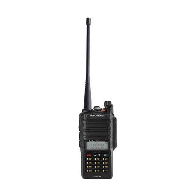 Radio portátil Baofeng UV-9R Plus con antena, vista frontal