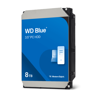 Imagen oficial ilustrativa del disco duro WD Blue de 8 TB