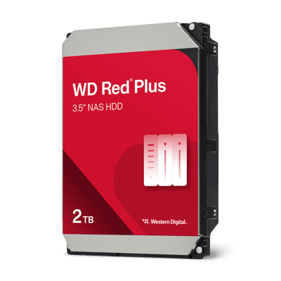 Imagen oficial ilustrativa del disco duro WD Red Plus de 2 TB
