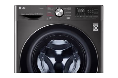 LG WD14BVC2S6C Black Steel: detalle del panel y puerta