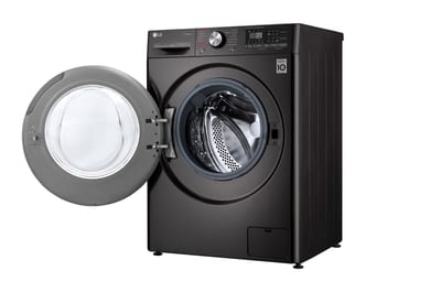 LG WD14BVC2S6C Black Steel: perspectiva con puerta abierta