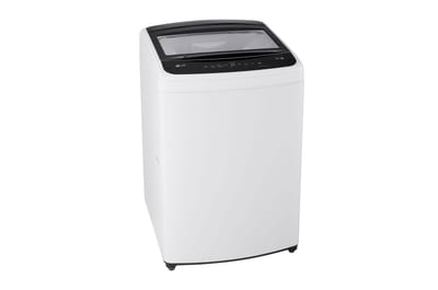 Lavadora LG WT18WVTB blanca de 18 kg, vista lateral