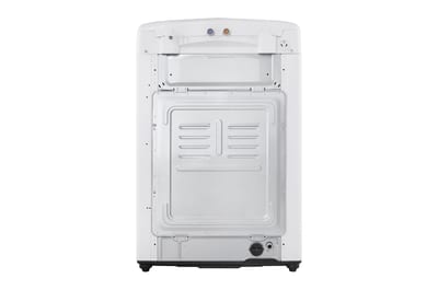 Lavadora LG WT18WVTB blanca de 18 kg, vista posterior