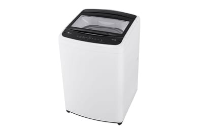 Lavadora LG WT18WVTB blanca de 18 kg, vista lateral