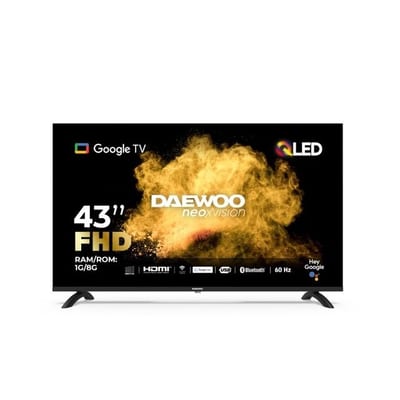 Televisor Daewoo DW-43G5NFHD de 43 pulgadas QLED Full HD, vista frontal