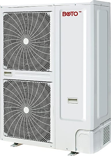 Unidad exterior BOTO, imagen referencial familia 48.000–60.000 BTU/h; fuente original del proveedor.